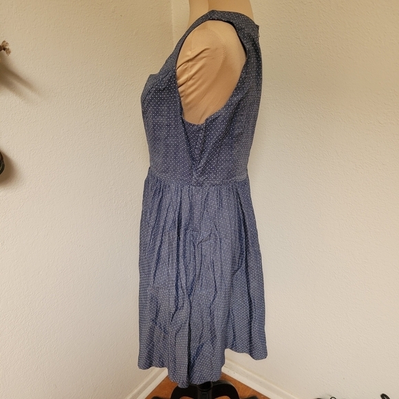 Modcloth Blue Dot Dress with cut out - Picture 5 of 7